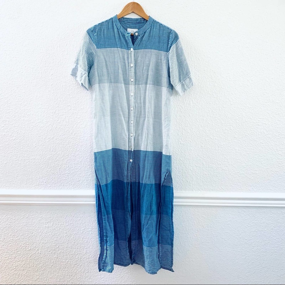 Onia Renee striped shirt dress blue button up size XS